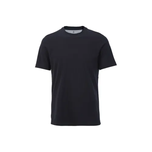 BRUNELLO CUCINELLI Темно-синие мужские футболки T