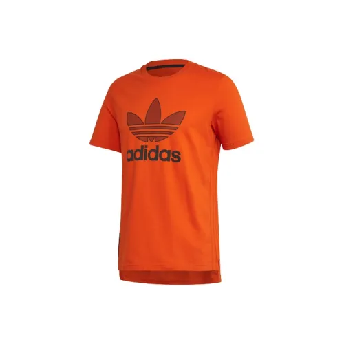 Adidas Originals Комплект с короткими рукавами T-рубашка Мужская Преппи Оранжевый Желтый