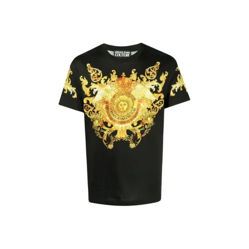VERSACE JEANS COUTURE Мужские черные футболки