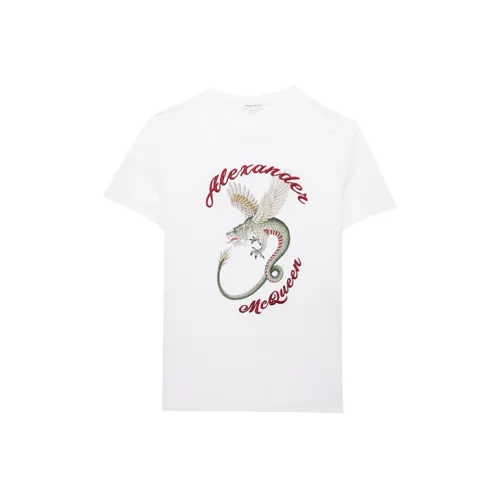 Alexander McQueen Белая Мужская T-Рубашка