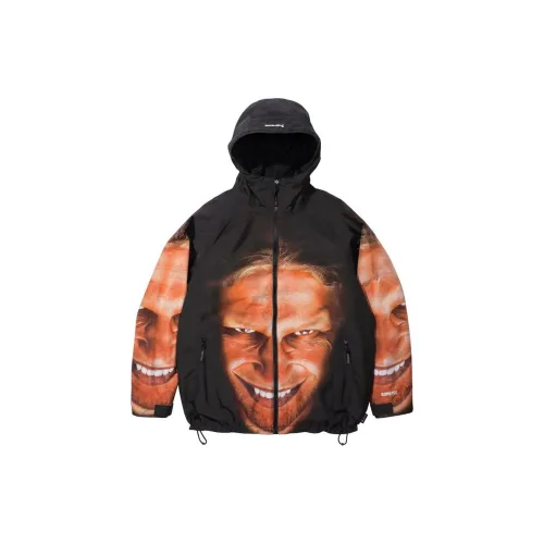 Supreme Aphex Twin Collaboration SS25 WEEK2 Двусторонний GORE TEX С капюшоном Куртка Унисекс