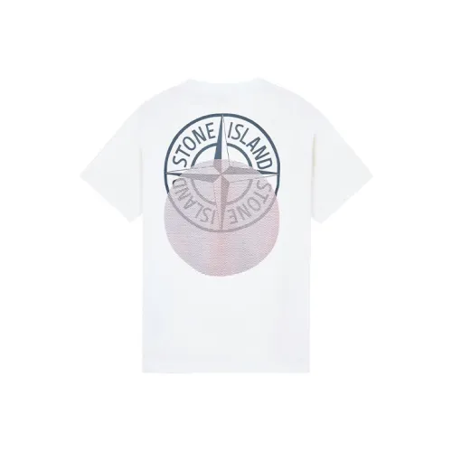 STONE ISLAND Белая Мужская Футболка