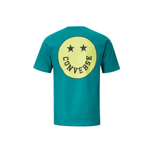 Конверс Smiling Face Pattern Зеленый Мужская Футболка