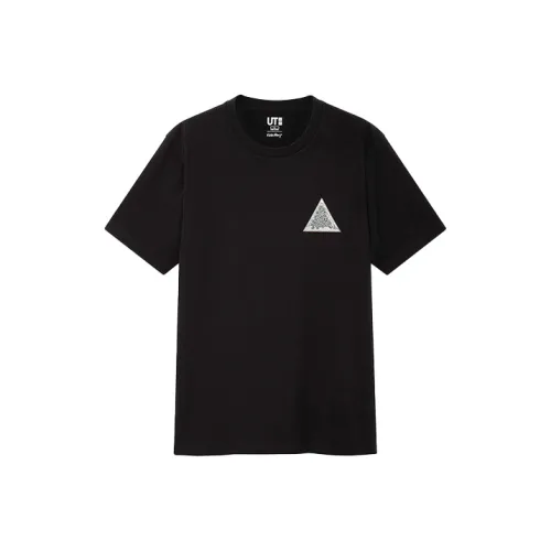 UNIQLO Прямой крой T-рубашка унисекс черного цвета