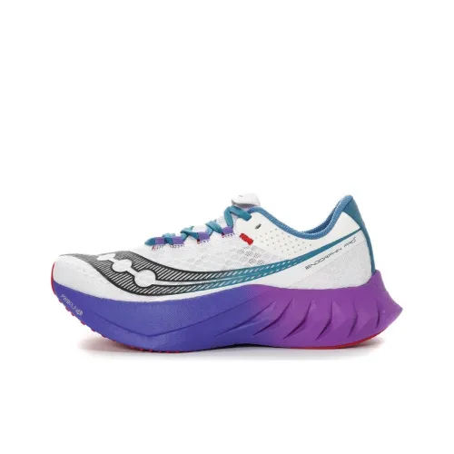 Saucony Endorphin Pro 4 Беговые кроссовки Низкий верх Белый фиолетовый Мужской
