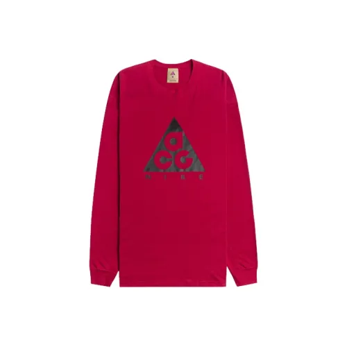 Nike ACG Рукав с оборванным плечом T-рубашка Мужская Розово-красная