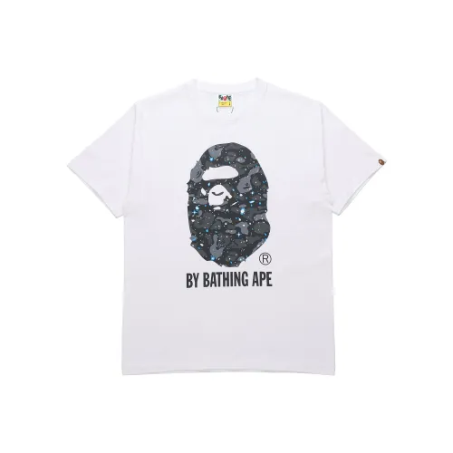 A BATHING APE Голова Series Космос CAMO By Купание Ape T Рубашка Унисекс Белый
