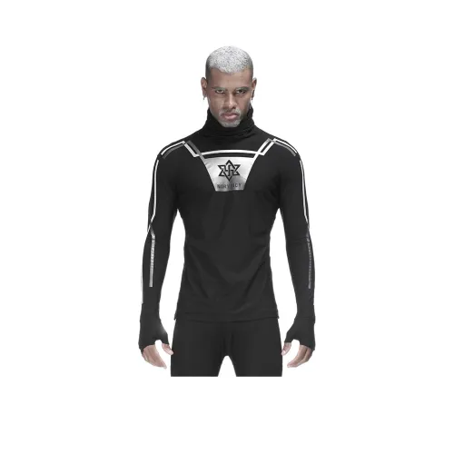 NORVINCY Дышащая Влагоотводящая Спортивная Перчатка Длинный Рукав Т-Рубашка Мужская Черная