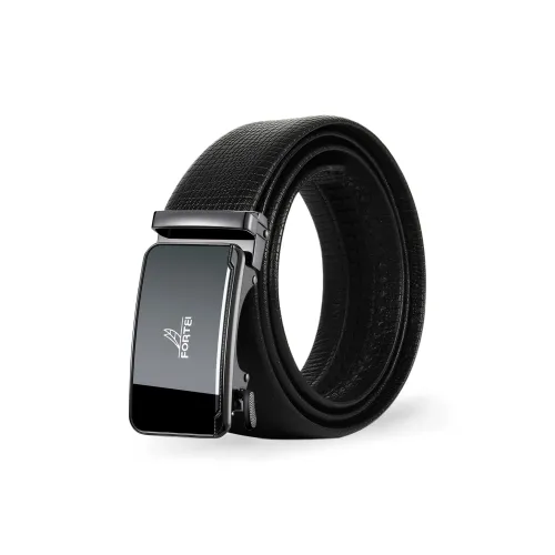 FORTEI Ремни из натуральной коровьей кожи мужской черный ширина 3,5 см набор в подарочной коробке