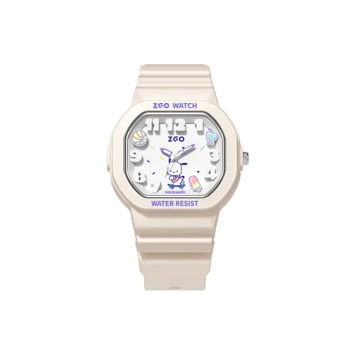 Zgo Sanrio Co Branded Кварцевый механизм TPU Ремешок Часы Унисекс Белый циферблат