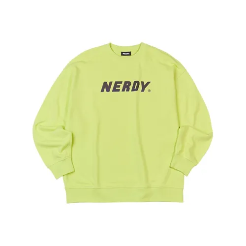 NERDY Круглый вырез Свободный крой Стандартный Свитшот Унисекс Неоново-зеленый