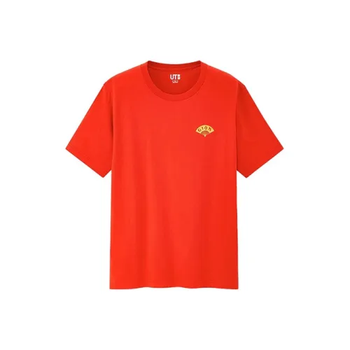 UNIQLO T-рубашка мужская оранжево-коричневая