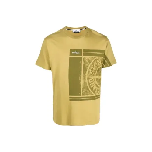 STONE ISLAND Желтые Мужские T-рубашки