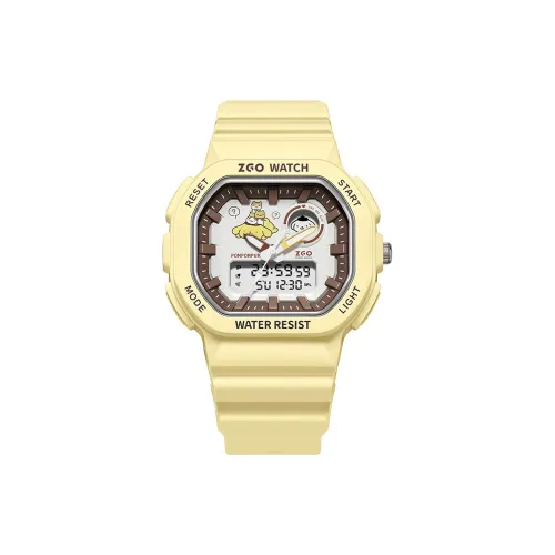 Zgo Sanrio Pompompurin Collaboration Электронный механизм TPU Ремешок Часы Женские Желтый Циферблат