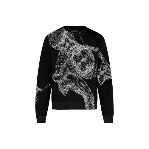 LOUIS VUITTON Новые ежеквартальные продукты LV Черные мужские свитшоты