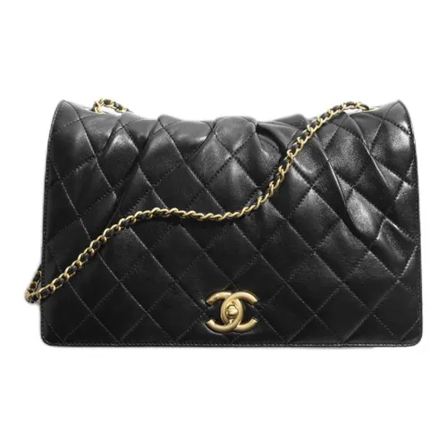 CHANEL Lambskin Shoulder Bag Large Women's Black CHANEL Сумка через плечо из овечьей кожи большая женская черная