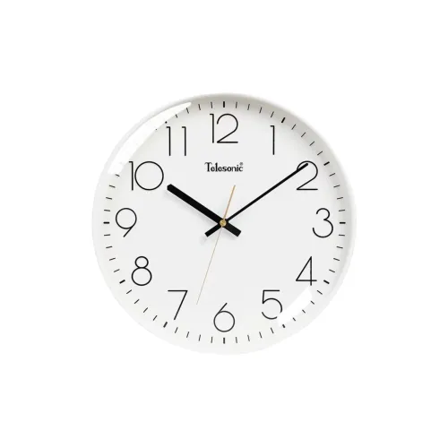 TELESONIC Механизм с плавным ходом секундной стрелки Стена Часы Унисекс Белый