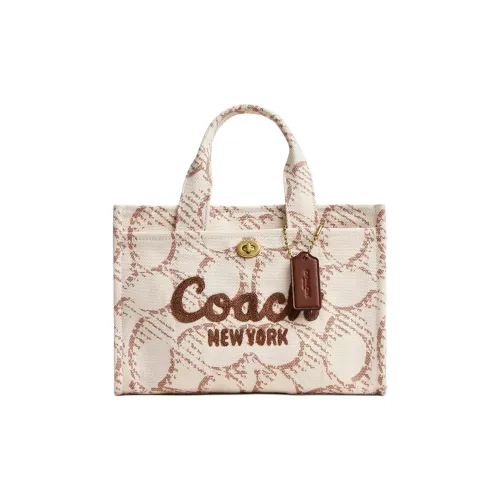 COACH Cargo Фирменный Холст Сумка Женская Латунь Естественный Цвет