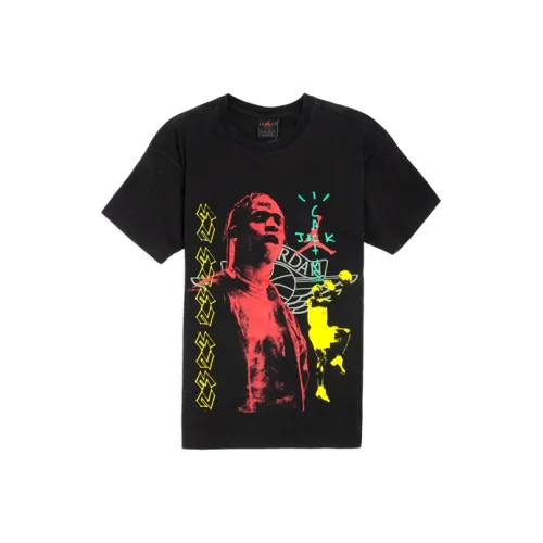 Travis Scott x Air Jordan T Рубашка Азиатская версия Мужская Черная