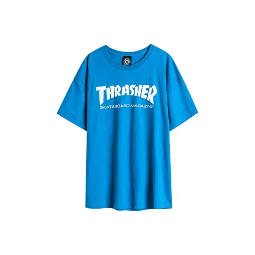 Thrasher Прямой крой T-рубашка версия для США унисекс королевский синий