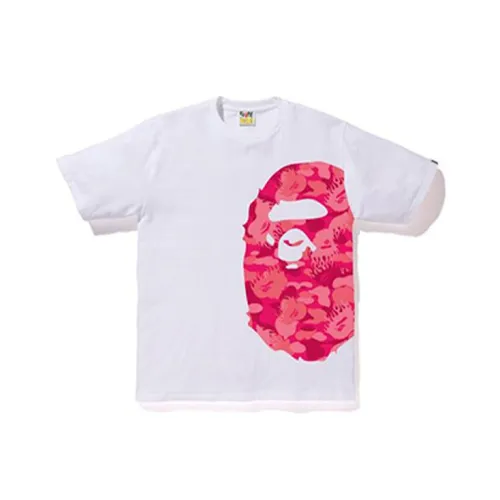 A BATHING APE Голова Series Пламя CAMO Боковая сторона Big APE Голова Tee MENS T Рубашка Унисекс Белый