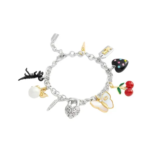 COACH Латунь с покрытием Смола Стекло Жемчуг Стекло Эмаль CUBIC Циркон Браслеты Женское Серебро