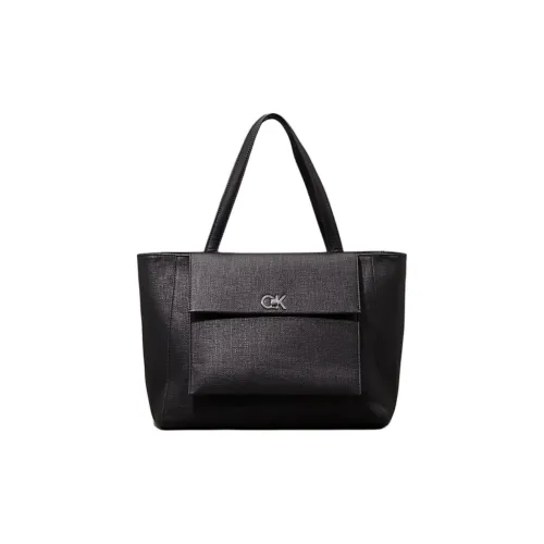 CALVIN KLEIN Полиуретан Тоут Сумка Сумка для покупок Сумка Обычная Женская Черная