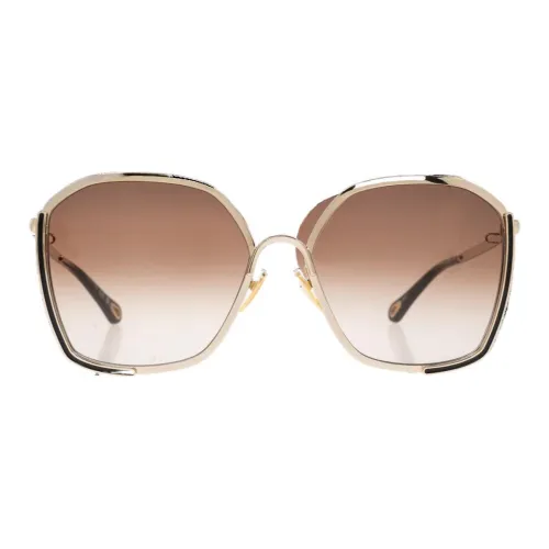 Chloe Металл Нерегулярная форма Солнцезащитные очки Женские Золото