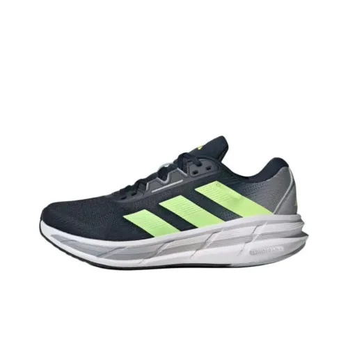 Adidas QUESTAR 3 Slip-resistant Abrasion-resistant Low-top Беговые кроссовки Мужские Черный Зеленый