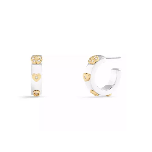 COACH Серьги из латуни с покрытием женские серебряные