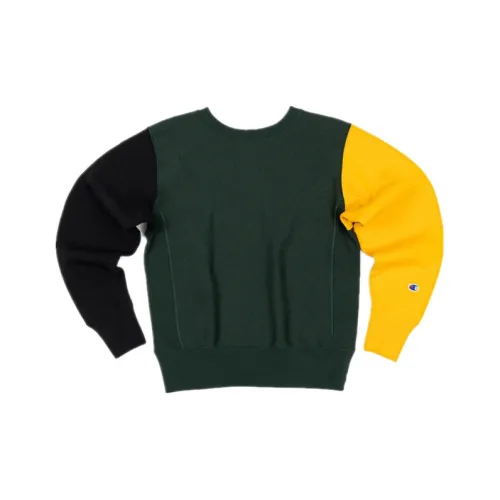 Champion Свитшот Мужской Темно-зеленый Пэчворк