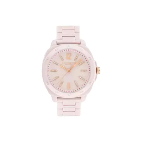 COACH Наручные часы Кварцевый механизм Керамика Ремешок 38 мм Розовый циферблат Женские часы
