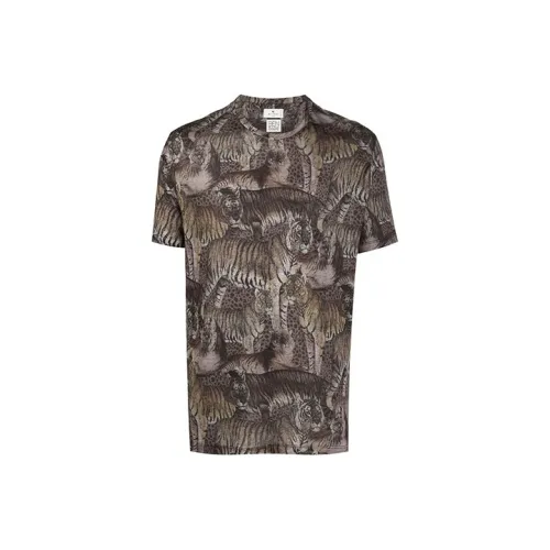 ETRO Коричневые Мужские T-рубашки