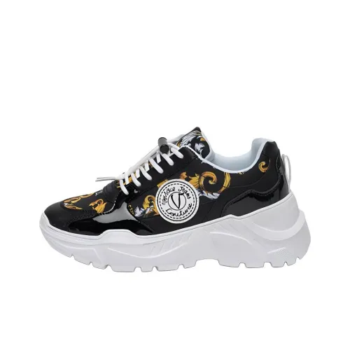 VERSACE JEANS Низкий топ Толстая подошва Кроссовки Женские Черные