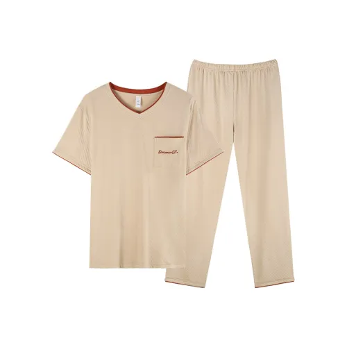 Xuan Liang Pajama Комплект Мужской Бежевый Кофейный