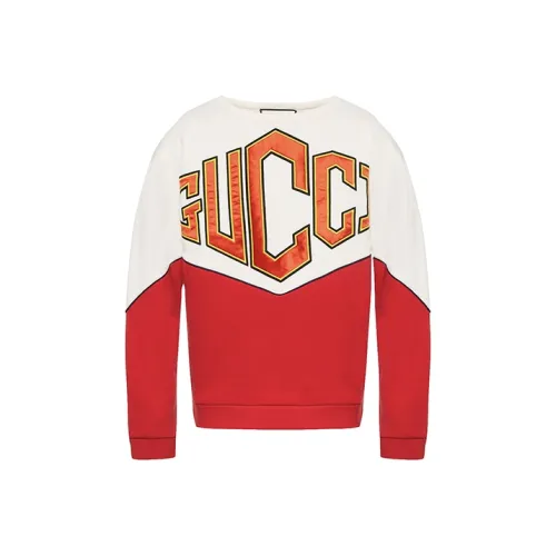 GUCCI Белый Красный Мужские Свитшоты
