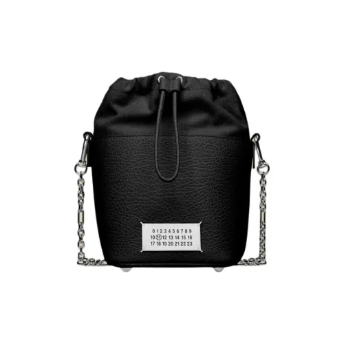 Maison Margiela 5AC Корова Кожа Ведрообразная Сумка Сумка через плечо Сумка через плечо Маленькая Женская Черная