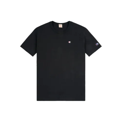 Champion Круглый вырез Облегающий Прямой крой Короткий рукав Т-рубашка Версия для США Унисекс