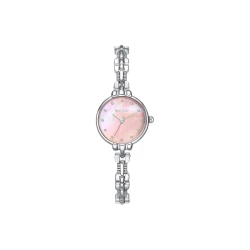 RINA VELLA Кварцевый механизм Часы Женские Розовый циферблат