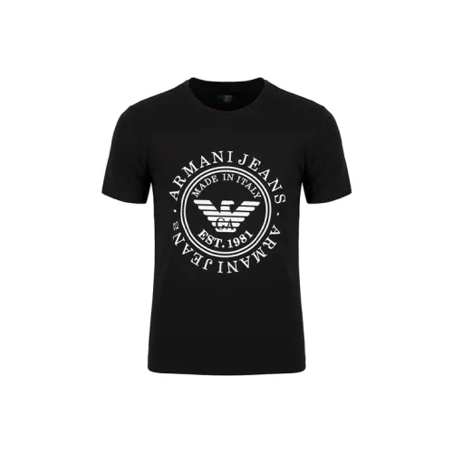ARMANI JEANS Черные Мужские T-рубашки