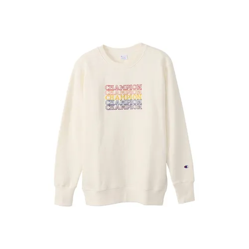 Champion Круглый вырез Стандартный Толстовка Японская версия Мужской Белый