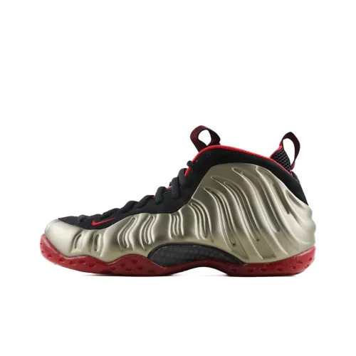 Nike Air Foamposite One Slip-Resistant Abrasion-Resistant MID Top Vintage Basketball Shoes Unisex Silver Найк Эйр Фоампосайт वन Слип-Резистент Абразион-Резистент Мид Топ Винтаж Баскетбольные Кроссовки Унисекс Серебряный