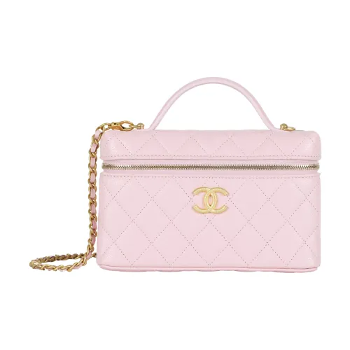 CHANEL Сумка через плечо из текстурированной кожи личи коровья кожа женская светло-розовая