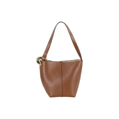 JW Anderson Телячья кожа Ведрообразная сумка Сумка через плечо Маленькая Женская Коричневая