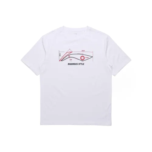 LINING Sports Fashion Collection Рукав с оборванным плечом T-рубашка Мужская Белая