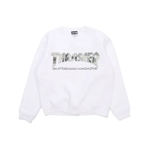 Thrasher Круглый вырез Стандартный Свитшот Японская версия Унисекс Белый