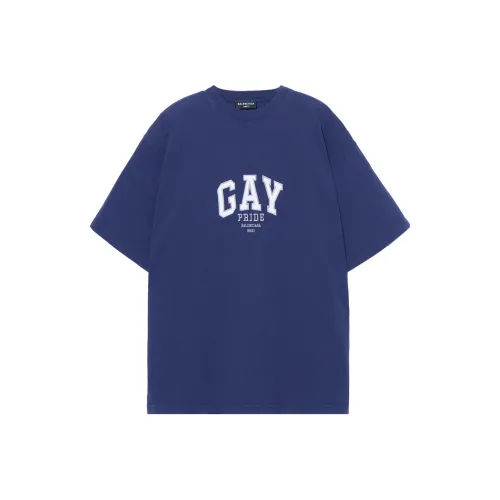 Balenciaga Темно-синие мужские футболки T