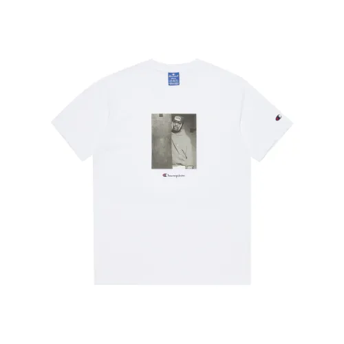 Champion T-Shirt Unisex European Version White Чемпион T-Shirt Унисекс Европейская Версия Белый