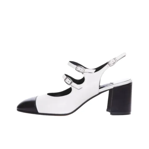 Carel Париж Папайя Грубый каблук Высокие каблуки 7 см Женские Белые