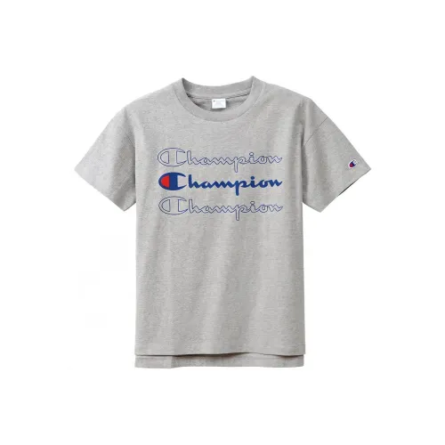 Champion T-рубашка с рукавом унисекс серого цвета